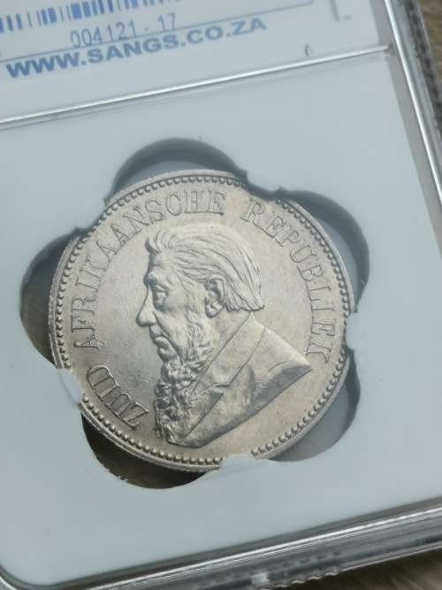 WOW ( 1894 ZAR HALFCROWN AU 55) VERY HIGH GRADE