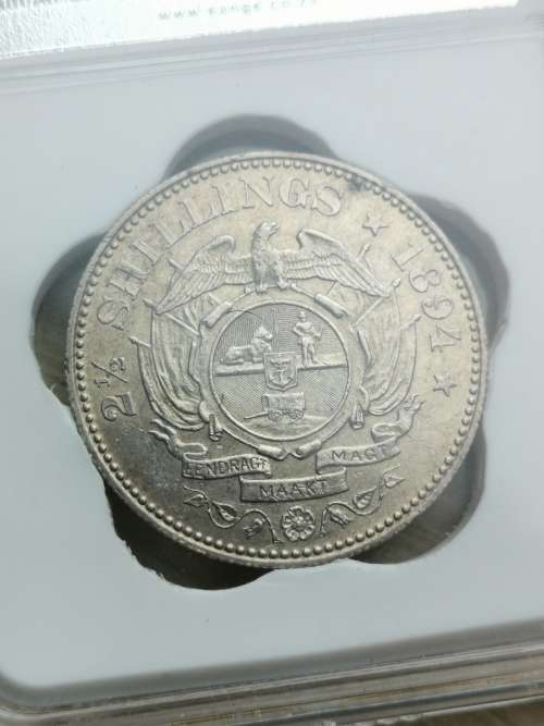 WOW ( 1894 ZAR HALFCROWN AU 55) VERY HIGH GRADE