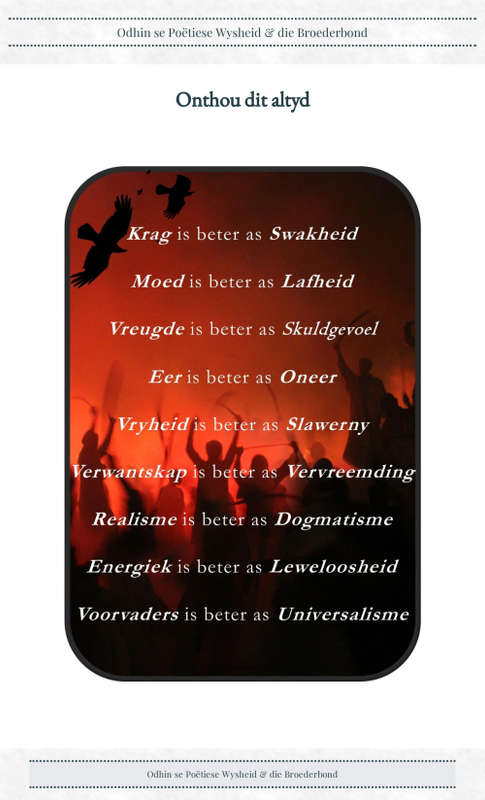 Odhin se Poëtiese Wysheid en die Broederbond (Ebook)