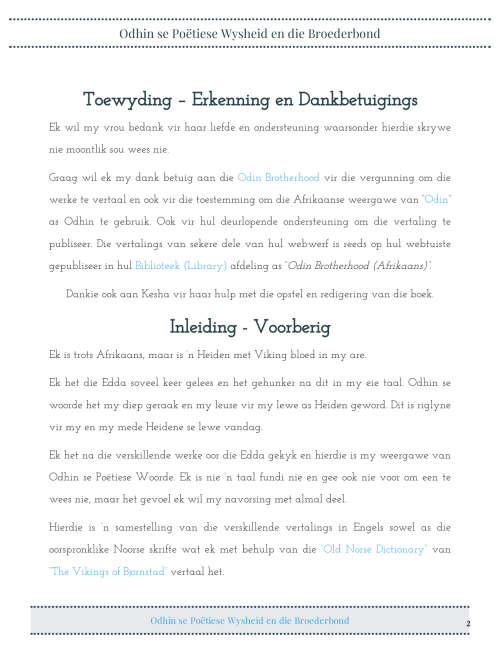 Odhin se Poëtiese Wysheid en die Broederbond (Ebook)
