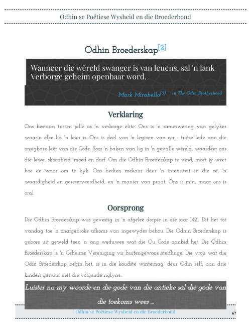 Odhin se Poëtiese Wysheid en die Broederbond (Ebook)