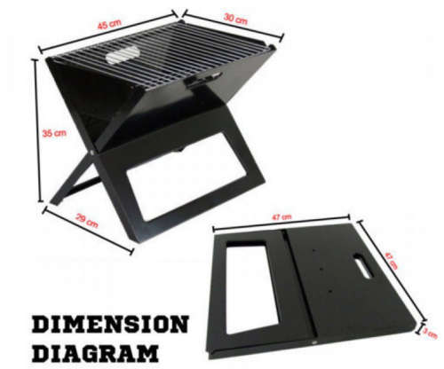 PORTABLE FLAT FOLDING BRAAI - EASY TO CARRY