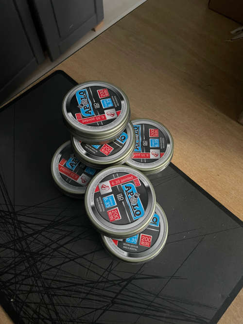 7 x Tins Apolo 0.25 Pointed Pellet