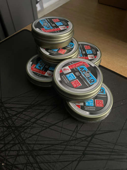 7 x Tins Apolo 0.25 Pointed Pellet
