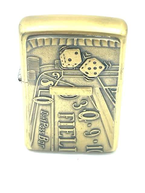 Zippo Barrett Smythe Craps / Dice Solid Brass Vintage Lighter