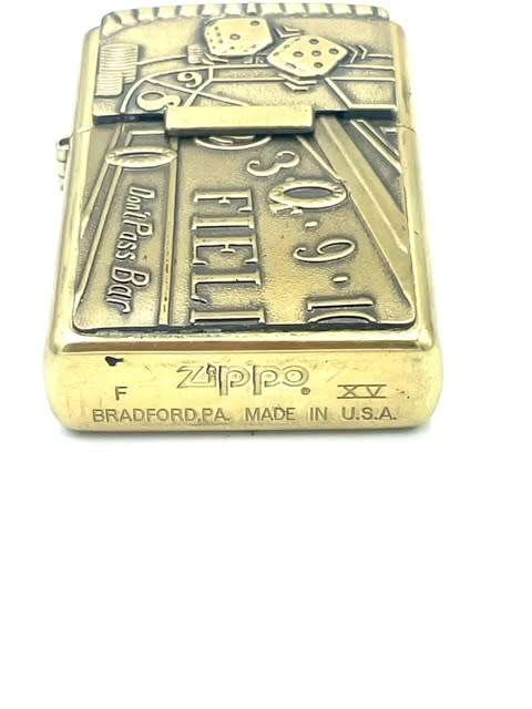 Zippo Barrett Smythe Craps / Dice Solid Brass Vintage Lighter