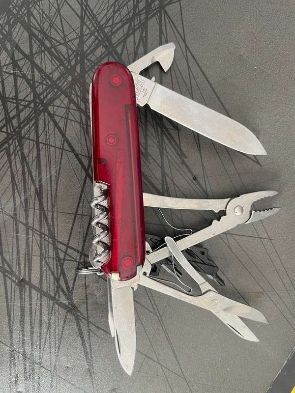 Victorinox CyberTool M Transparent Red w/Fold-Out Bit Case 91mm