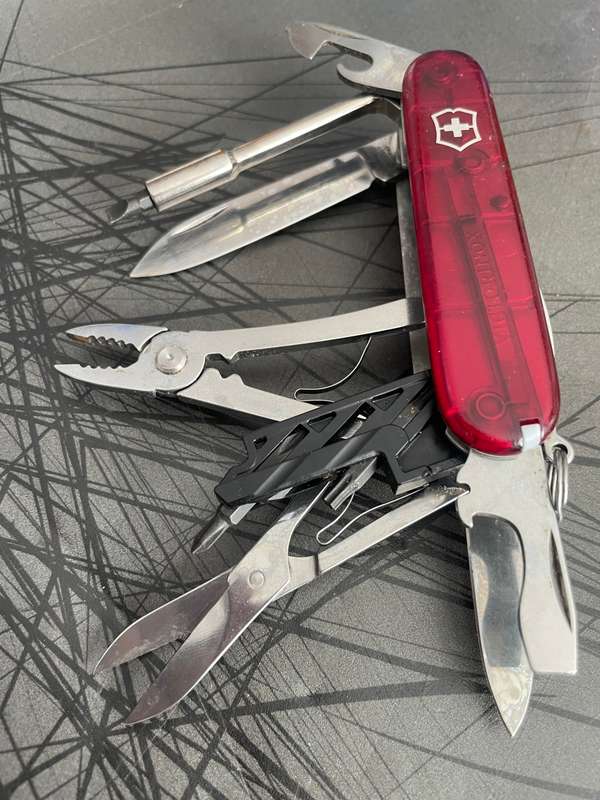 Victorinox CyberTool M Transparent Red w/Fold-Out Bit Case 91mm