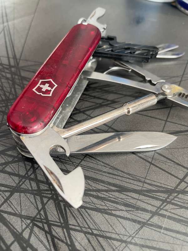 Victorinox CyberTool M Transparent Red w/Fold-Out Bit Case 91mm