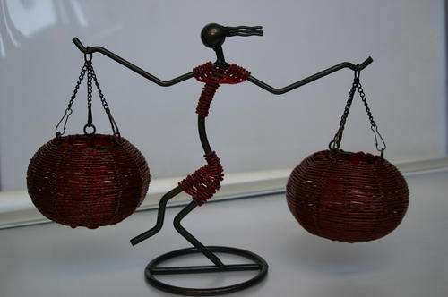 African art tea candle holder