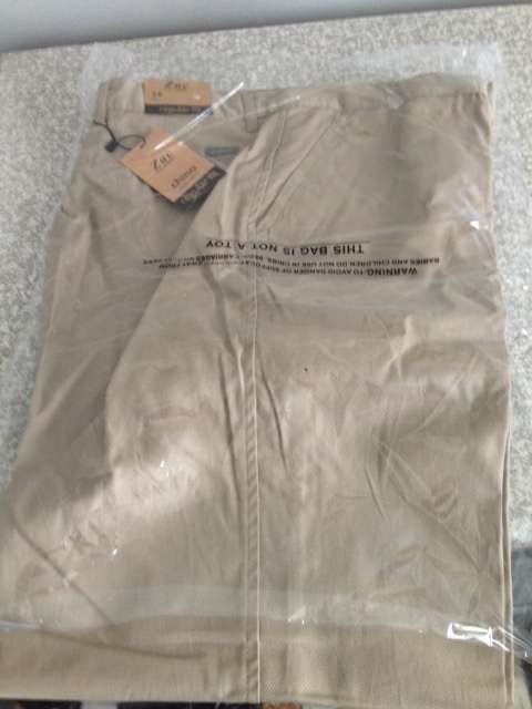 Men Chino Regular Fit Pants Beige Size 38