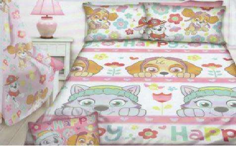 Paw Patrol Girls Happy Double Duvet Cover Set