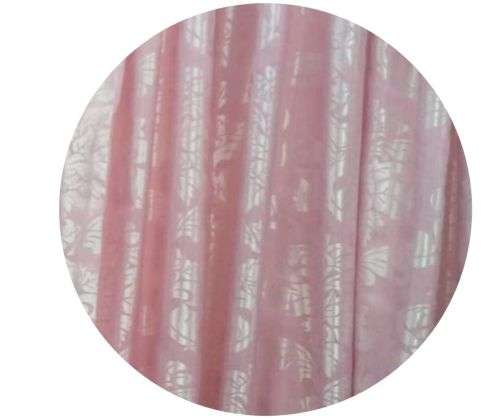 Pink Floral  230X218 Taped Lined Curtain