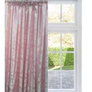 Pink Floral  230X218 Taped Lined Curtain