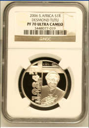 Desmond Tutu Protea Silver PF70 # Ultra rare#* Get one !!