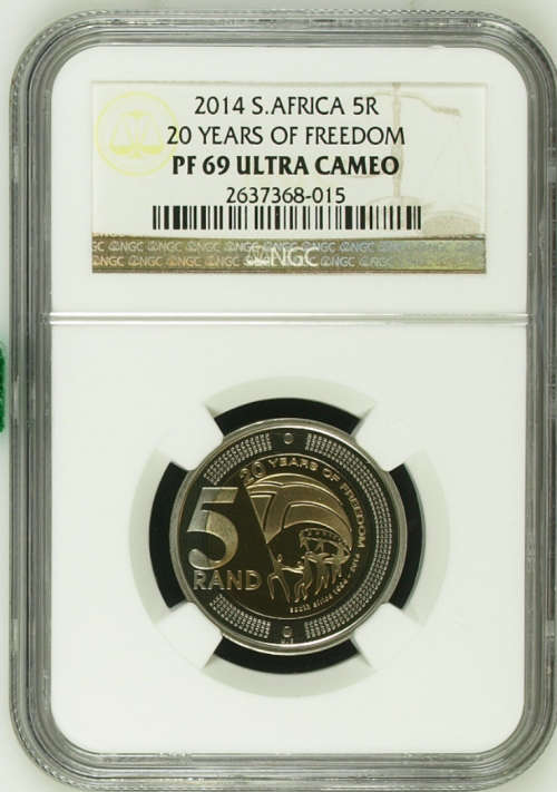 20 years of freedom/ Democracy R5 Coin PF69!!** Proof not MS!!*** RARE