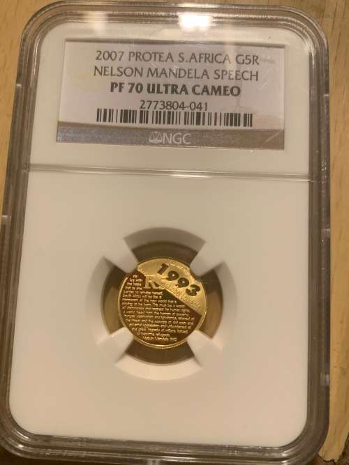 Mandela speech 1/10th oz NGC PF70 *perfect!*