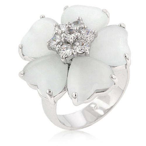 Unique Fashion Cocktail Floral** Rhodium Coated Ring!!! ** *MUST HAVE!*