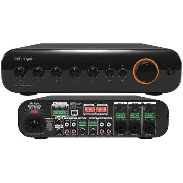 Behringer 80-Watt Mixer Amplifier with Dual 70/100 V and 4 ohms Outputs