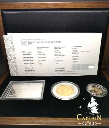 Sealed !!! 2021 | Proof R5 and Silver Set | SARB 100 Years | 1921-2021 Centenary Set | Mintage 3500