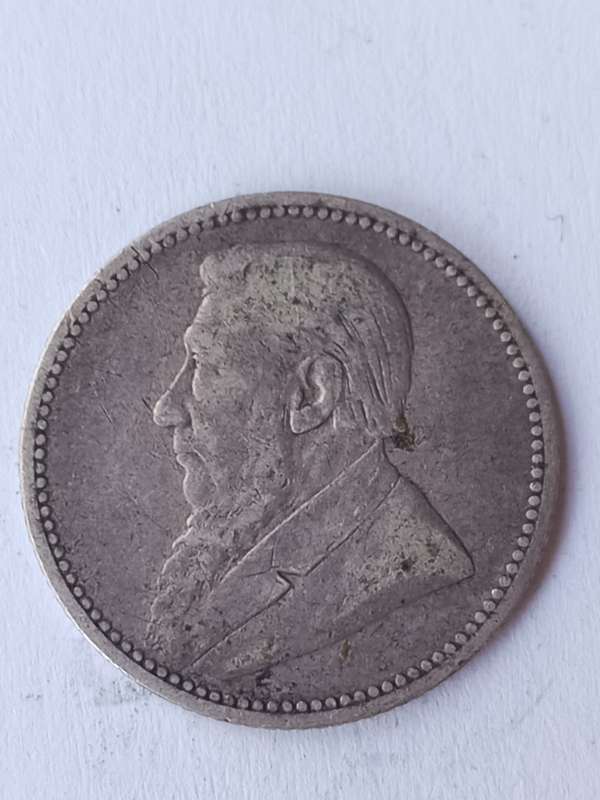 !!! Crazy R1 Start !!! Rare and valuable silver 1892 ZAR Paul Kruger six pence