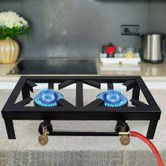 DOUBLE BURNER CAST IRON GAS COOKER