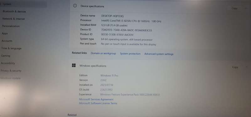 LENOVO i5 8250**12GB RAM**FHD**512GB SSD + 500G HDD**WINDOWS 11 PRO