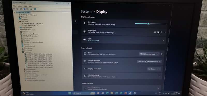 i5 8250 8 CPUs_12GB Ram_1256GB (SSD+HDD)_FHD 1920x1080_Windows 11