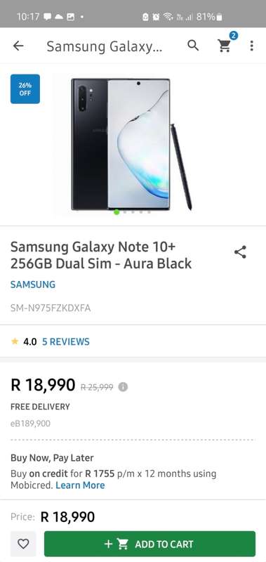 Samsung note 10 PLUS 12gb ram, 256gb