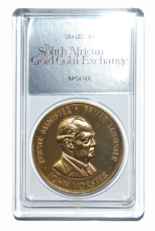 Proof John Vorster Bronze Medallion - Gold Coin Exchange 1978 last one of 3