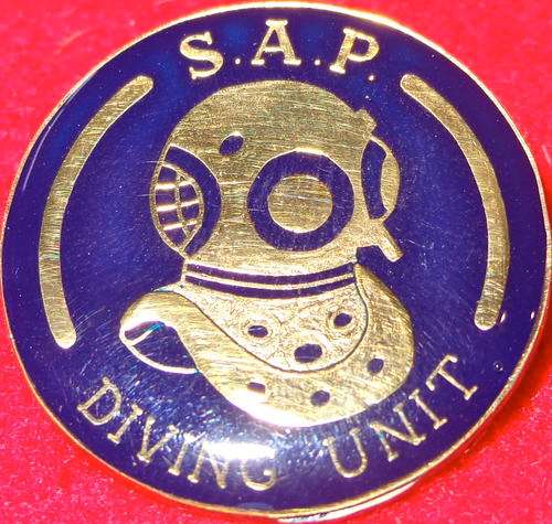 Police Diving Unit Badge - TWO original pins - 1 pin missing