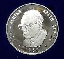 1985 - PROOF RSA  R1,00 - STATE PRESIDENT Mr MARAIS VILJOEN - BRILLIANT & SPOTLESS COIN