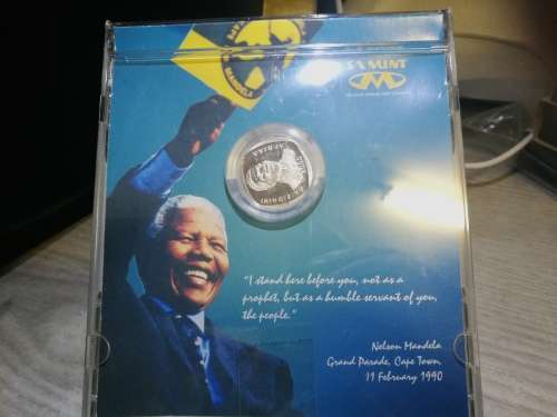 MANDELA SMILEY PROOF 2000 R5,00 - IN ORIGINAL CD COVER FROM SA MINT - LIMITED EDITION