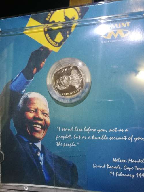 MANDELA SMILEY PROOF 2000 R5,00 - IN ORIGINAL CD COVER FROM SA MINT - LIMITED EDITION