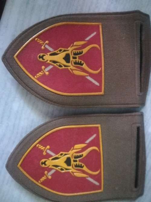 SADF - Flashes Tupper Facing Pair Set - SA Army Headquarters - All pins intact