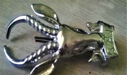 Large chromed old and rare SADF / UDF Infantry cap or beret badge with splitpin.