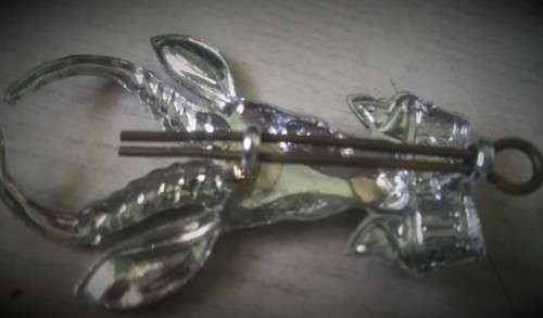 Large chromed old and rare SADF / UDF Infantry cap or beret badge with splitpin.