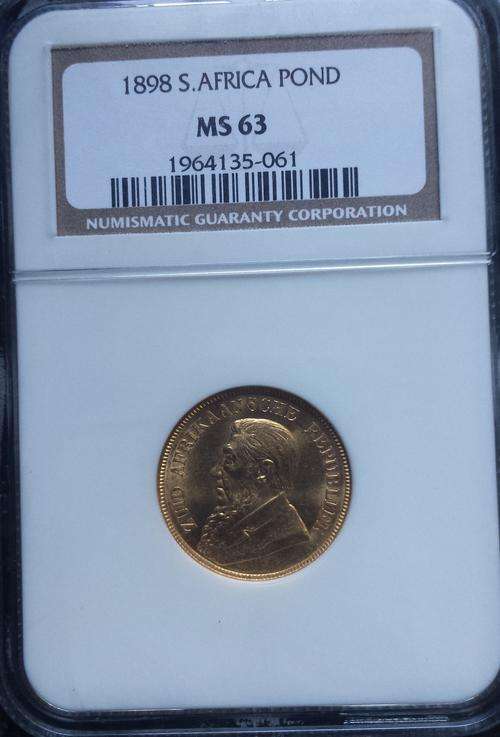 ZAR 1898 GOLD POND NGC MS63 -    THIS  COIN IS RESERVED FOR GARY - PLEASE TAKE NOTE - THANKS