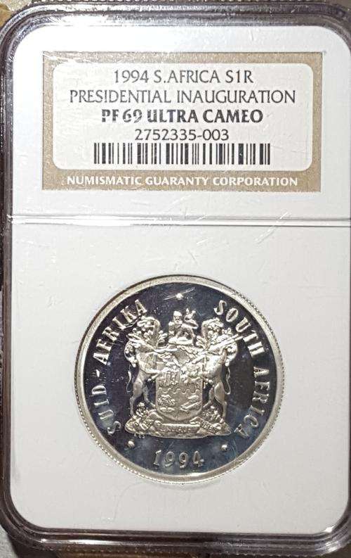 1994 - PF 69 U/C - R 1,00  - Pres Inauguration - Faboulous rare coin and grading.
