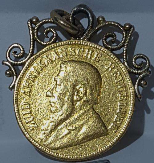 BARGAIN - ZAR 1892 Gold Pond D/S - Pond plus Gold mount weight = 9.6 grammes - Coin XF/VF