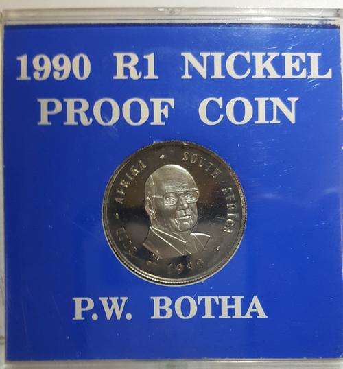 PW BOTHA 1990 - R1 PROOF COIN - LIMITED EDITION - RARE AND SPECIAL AFRICANA