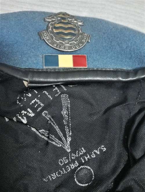 SADF  MAINTANCE/ORDNANCE BERET - NICE CONDITION WITH HOUDING