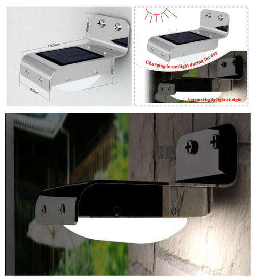 16 LED Solar Power Motion Sensor Garden Security Lamp Outdoor Waterproof Light