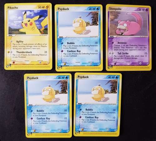 Pikachu - 43/95 - Psyduck - 44/95 - Slowpoke - 45/95 - Commons - Pokemon Cards