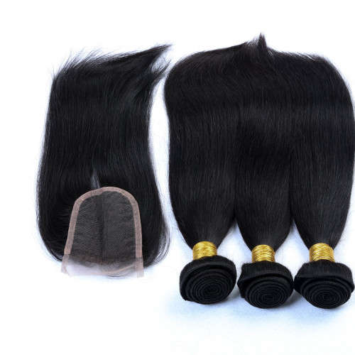 Brazilian Virgin Hair 8 - 30inches 9A 3 Bundles + Closure Straight