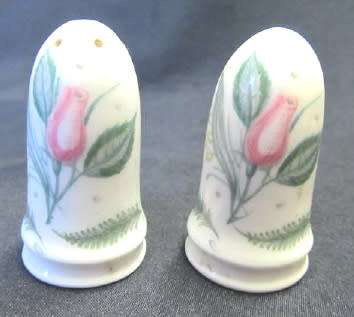 Susie Cooper salt and pepper shakers. `Fragrance - Black Urn` pattern