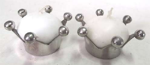 Pair of metal candle holders