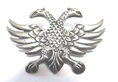 Silver brooch, two-headed eagle