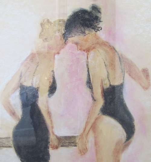 Large framed pastel work by SA artist Steve Mandy