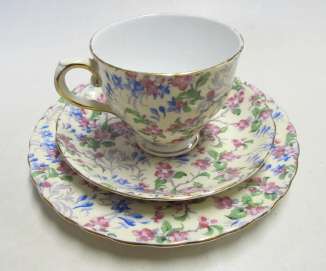 Chintz trio, Tuscan bone china